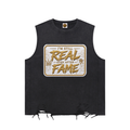 White/Gold Label Raw-Hem Tank Top