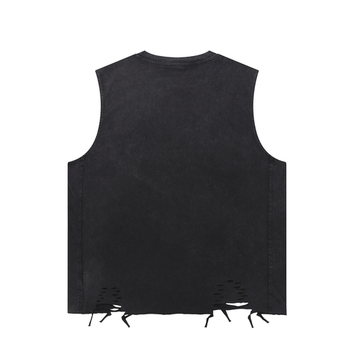 Black/Gold Label  Raw-Hem Tank Top